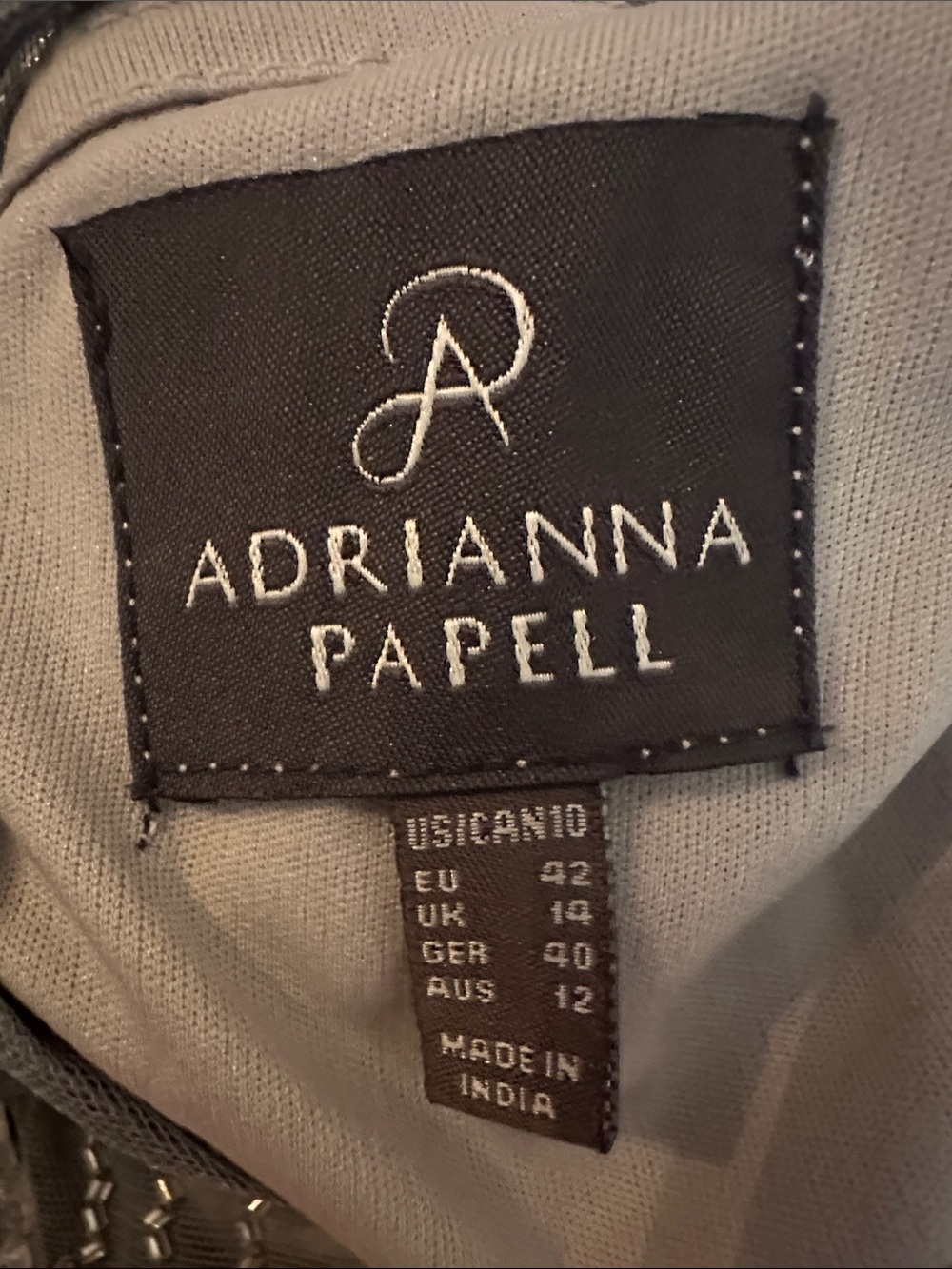Adrianna Papell Gray Sequin V-Neck Cocktail Dress - Picture 9 of 9